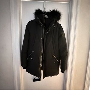 Mackage men’s down coat fur lined hood real fur authentic